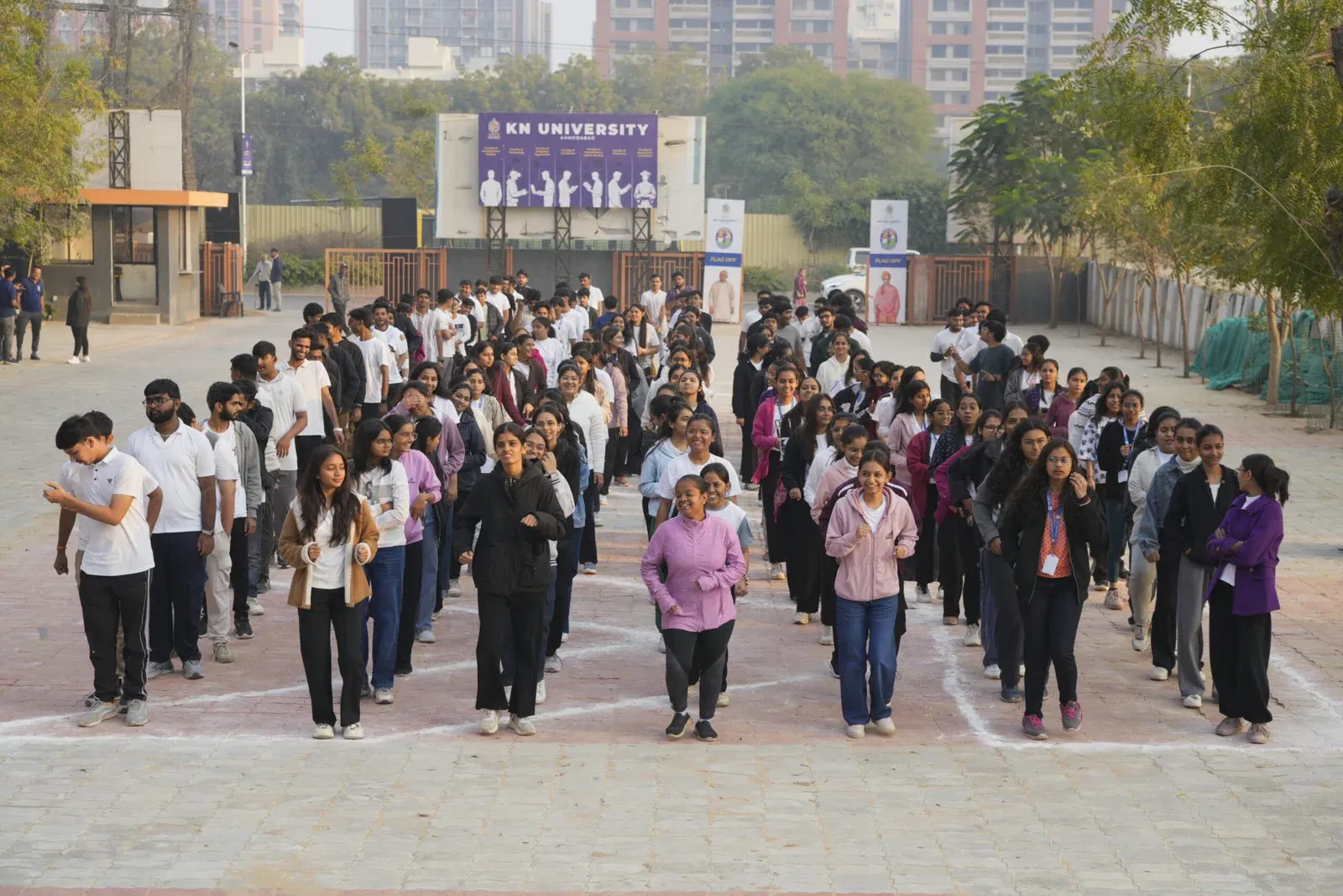 Colleagues and students gathered at a KN University event