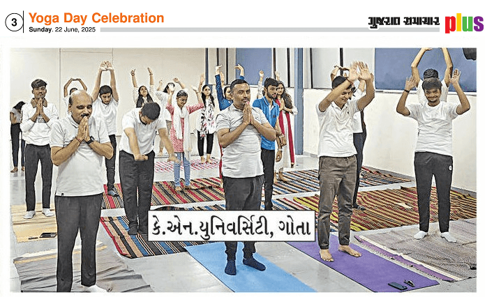 Newspaper coverage of International Yoga Day at KN University